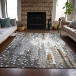 Piper Looms Chantille Geometric ACN2213 Gray Machine Washable Area Rug Lifestyle Image Feature