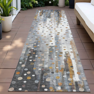 Piper Looms Chantille Geometric ACN2213 Gray Machine Washable Area Rug Runner Outdoor Lifestyle Image Feature