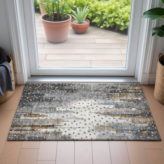 Piper Looms Chantille Geometric ACN2213 Gray Machine Washable Area Rug Scatter Lifestyle Image Feature