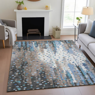 Piper Looms Chantille Geometric ACN2213 Taupe Machine Washable Area Rug Lifestyle Image Feature