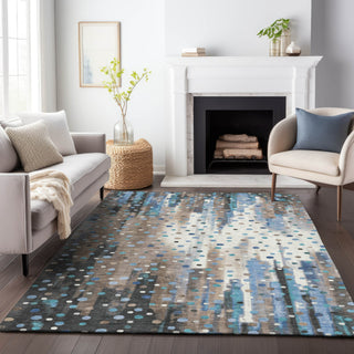 Piper Looms Chantille Geometric ACN2213 Taupe Machine Washable Area Rug Lifestyle Image Feature