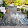 Piper Looms Chantille Geometric ACN2213 Taupe Machine Washable Area Rug Outdoor Lifestyle Image Feature