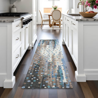 Piper Looms Chantille Geometric ACN2213 Taupe Machine Washable Area Rug Runner Lifestyle Image Feature
