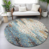 Piper Looms Chantille Geometric ACN2213 Teal Machine Washable Area Rug Round Lifestyle Image Feature