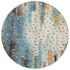 Piper Looms Chantille Geometric ACN2213 Teal Machine Washable Area Rug Round Main Image