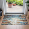 Piper Looms Chantille Geometric ACN2213 Teal Machine Washable Area Rug Scatter Lifestyle Image Feature