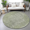 Piper Looms Chantille Stripes ACN2214 Aloe Machine Washable Area Rug Round Lifestyle Image Feature