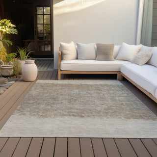 Piper Looms Chantille Stripes ACN2214 Beige Machine Washable Area Rug Outdoor Lifestyle Image Feature