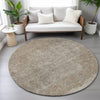 Piper Looms Chantille Stripes ACN2214 Beige Machine Washable Area Rug Round Lifestyle Image Feature