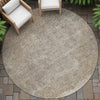 Piper Looms Chantille Stripes ACN2214 Beige Machine Washable Area Rug Round Outdoor Lifestyle Image Feature