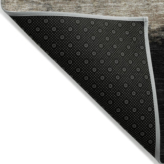 Piper Looms Chantille Stripes ACN2214 Black Machine Washable Area Rug Backing Image