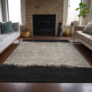 Piper Looms Chantille Stripes ACN2214 Black Machine Washable Area Rug Lifestyle Image Feature