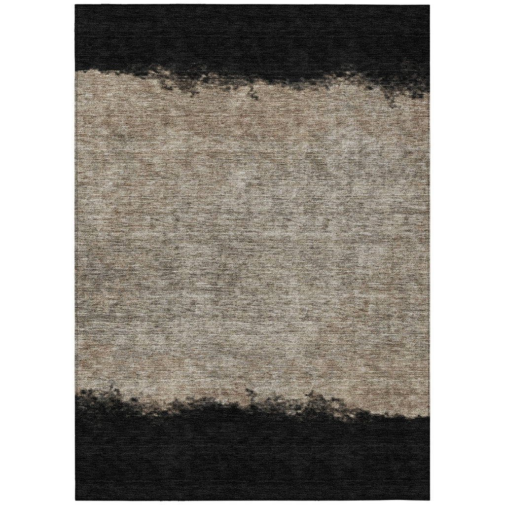 Piper Looms Chantille Stripes ACN2214 Black Machine Washable Area Rug main image