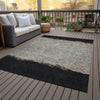 Piper Looms Chantille Stripes ACN2214 Black Machine Washable Area Rug Outdoor Lifestyle Image Feature