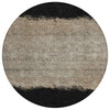 Piper Looms Chantille Stripes ACN2214 Black Machine Washable Area Rug Round Main Image