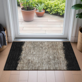 Piper Looms Chantille Stripes ACN2214 Black Machine Washable Area Rug Scatter Lifestyle Image Feature