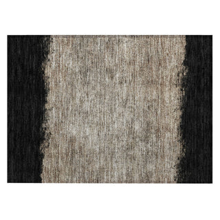 Piper Looms Chantille Stripes ACN2214 Black Machine Washable Area Rug Scatter Main Image