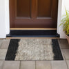 Piper Looms Chantille Stripes ACN2214 Black Machine Washable Area Rug Scatter Outdoor Lifestyle Image Feature