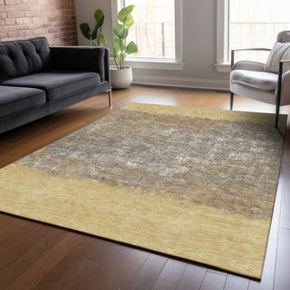 Piper Looms Chantille Stripes ACN2214 Gold Machine Washable Area Rug Lifestyle Image Feature