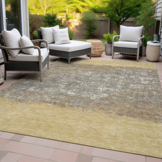 Piper Looms Chantille Stripes ACN2214 Gold Machine Washable Area Rug Outdoor Lifestyle Image Feature