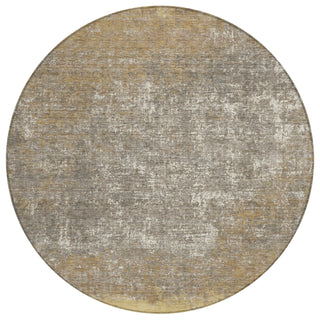 Piper Looms Chantille Stripes ACN2214 Gold Machine Washable Area Rug Round Main Image