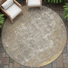 Piper Looms Chantille Stripes ACN2214 Gold Machine Washable Area Rug Round Outdoor Lifestyle Image Feature