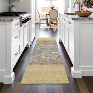 Piper Looms Chantille Stripes ACN2214 Gold Machine Washable Area Rug Runner Lifestyle Image Feature