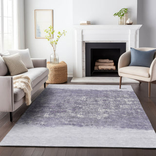Piper Looms Chantille Stripes ACN2214 Lavender Machine Washable Area Rug Lifestyle Image Feature
