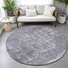 Piper Looms Chantille Stripes ACN2214 Lavender Machine Washable Area Rug Round Lifestyle Image Feature