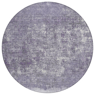 Piper Looms Chantille Stripes ACN2214 Lavender Machine Washable Area Rug Round Main Image