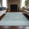 Piper Looms Chantille Stripes ACN2214 Teal Machine Washable Area Rug Lifestyle Image Feature