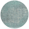 Piper Looms Chantille Stripes ACN2214 Teal Machine Washable Area Rug Round Main Image