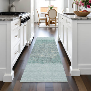 Piper Looms Chantille Stripes ACN2214 Teal Machine Washable Area Rug Runner Lifestyle Image Feature