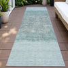 Piper Looms Chantille Stripes ACN2214 Teal Machine Washable Area Rug Runner Outdoor Lifestyle Image Feature