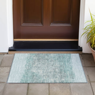 Piper Looms Chantille Stripes ACN2214 Teal Machine Washable Area Rug Scatter Outdoor Lifestyle Image Feature