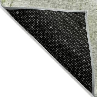 Piper Looms Chantille Geometric ACN2215 Aloe Machine Washable Area Rug Backing Image