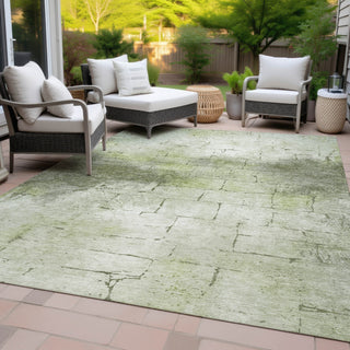 Piper Looms Chantille Geometric ACN2215 Aloe Machine Washable Area Rug Outdoor Lifestyle Image Feature