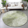 Piper Looms Chantille Geometric ACN2215 Aloe Machine Washable Area Rug Round Lifestyle Image Feature