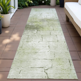 Piper Looms Chantille Geometric ACN2215 Aloe Machine Washable Area Rug Runner Outdoor Lifestyle Image Feature