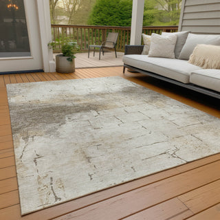 Piper Looms Chantille Geometric ACN2215 Beige Machine Washable Area Rug Outdoor Lifestyle Image Feature