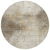 Piper Looms Chantille Geometric ACN2215 Beige Machine Washable Area Rug Round Main Image