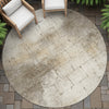Piper Looms Chantille Geometric ACN2215 Beige Machine Washable Area Rug Round Outdoor Lifestyle Image Feature