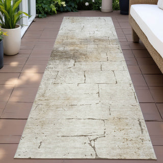 Piper Looms Chantille Geometric ACN2215 Beige Machine Washable Area Rug Runner Outdoor Lifestyle Image Feature