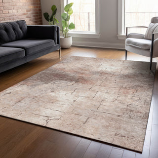 Piper Looms Chantille Geometric ACN2215 Coral Machine Washable Area Rug Lifestyle Image Feature