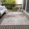 Piper Looms Chantille Geometric ACN2215 Coral Machine Washable Area Rug Outdoor Lifestyle Image Feature