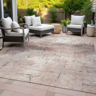 Piper Looms Chantille Geometric ACN2215 Coral Machine Washable Area Rug Outdoor Lifestyle Image Feature