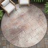 Piper Looms Chantille Geometric ACN2215 Coral Machine Washable Area Rug Round Outdoor Lifestyle Image Feature