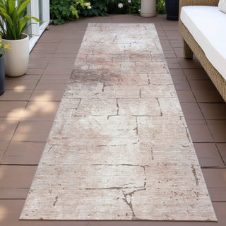Piper Looms Chantille Geometric ACN2215 Coral Machine Washable Area Rug Runner Outdoor Lifestyle Image Feature