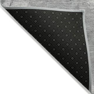 Piper Looms Chantille Geometric ACN2215 Gray Machine Washable Area Rug Backing Image