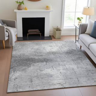 Piper Looms Chantille Geometric ACN2215 Gray Machine Washable Area Rug Lifestyle Image Feature